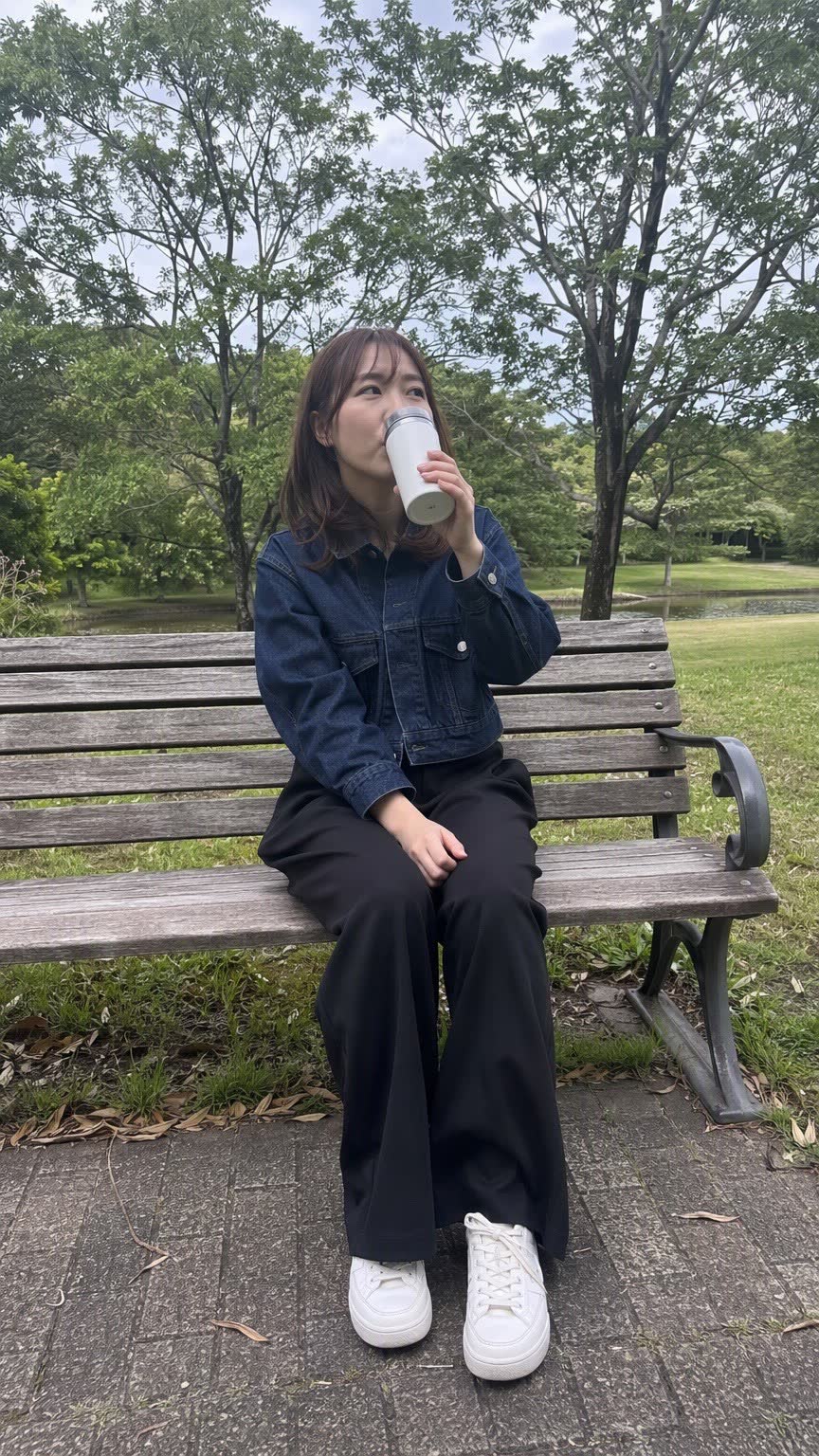 公園で全身スナップの作例